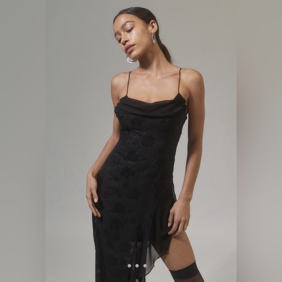 NWT - Urban Outfitters Black Flowy Sheer Dress - Picture 2 of 8